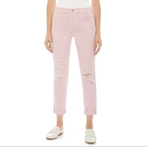 Joe’s Jeans ‘The Smith’ High Rise Straight Crop Parfait Pink Ripped Knee